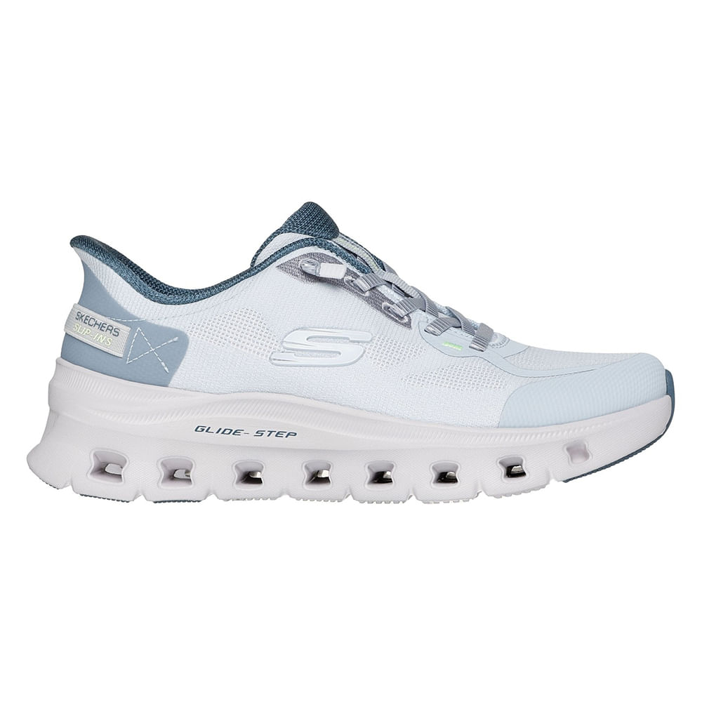 Zapato deportivo casual Skechers Glide Step color azul para mujer