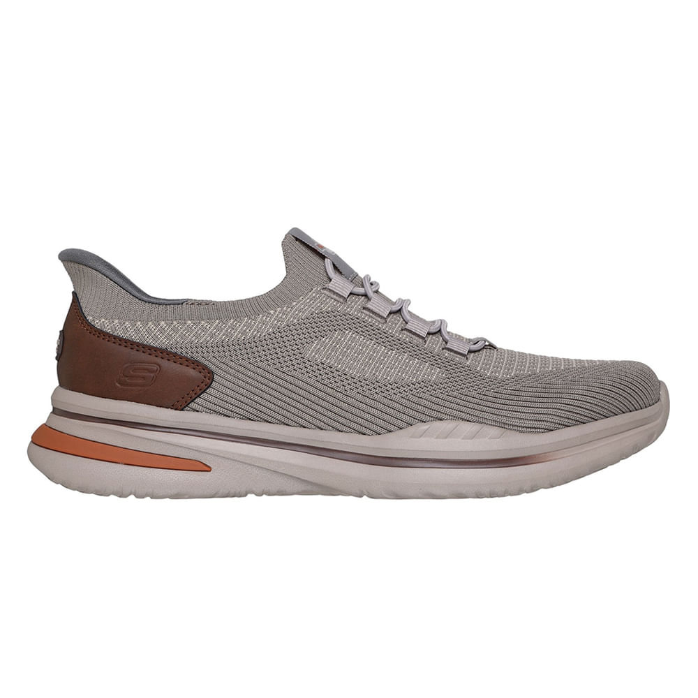 Zapato deportivo casual Skechers beige para hombre