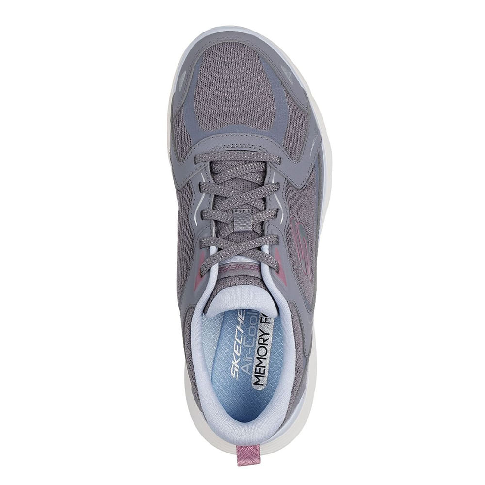 Zapato deportivo casual Skechers color gris para mujer