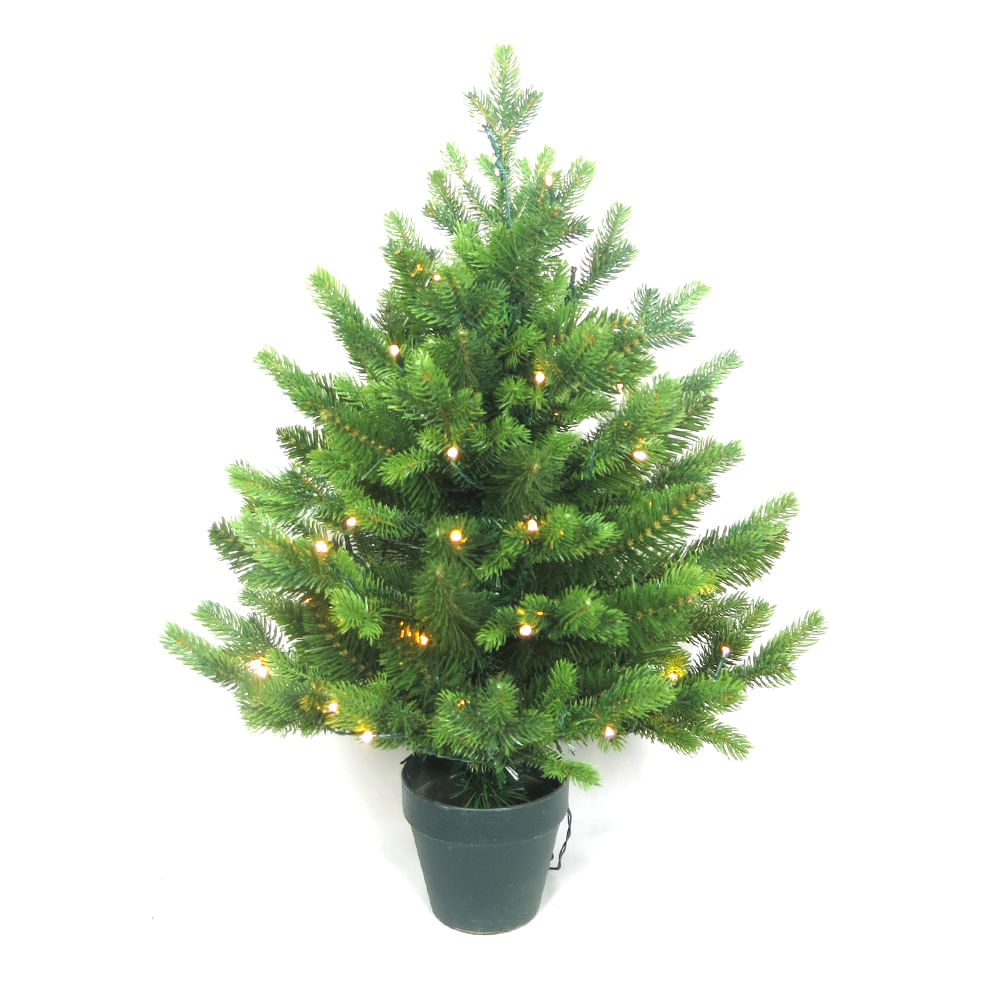 Árbol navideño en maceta 2 pies (60 cm) con luz led y 342 puntas