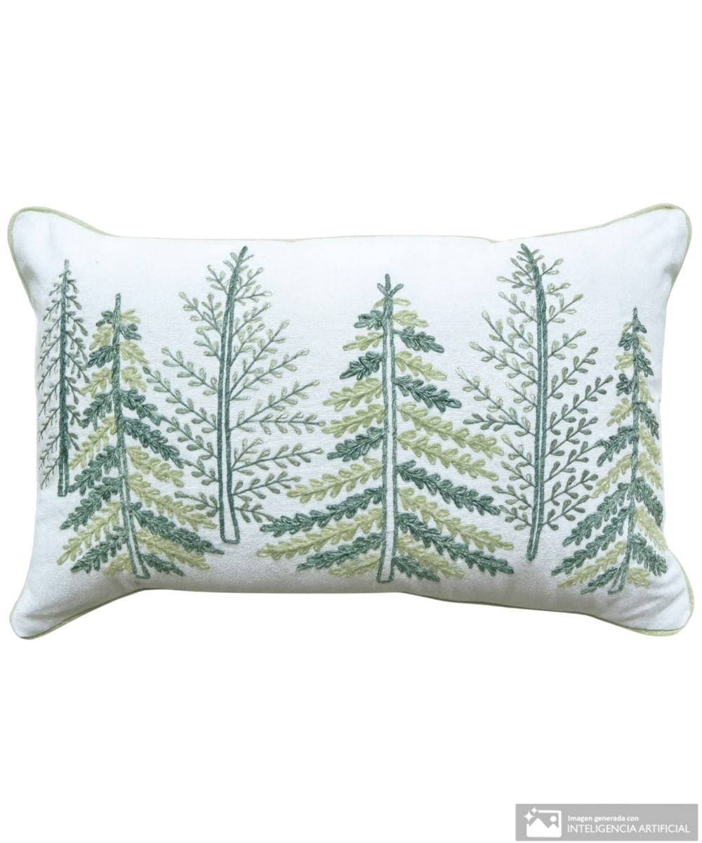 Cojín navideño estampado con bordado 30 x 45 cm