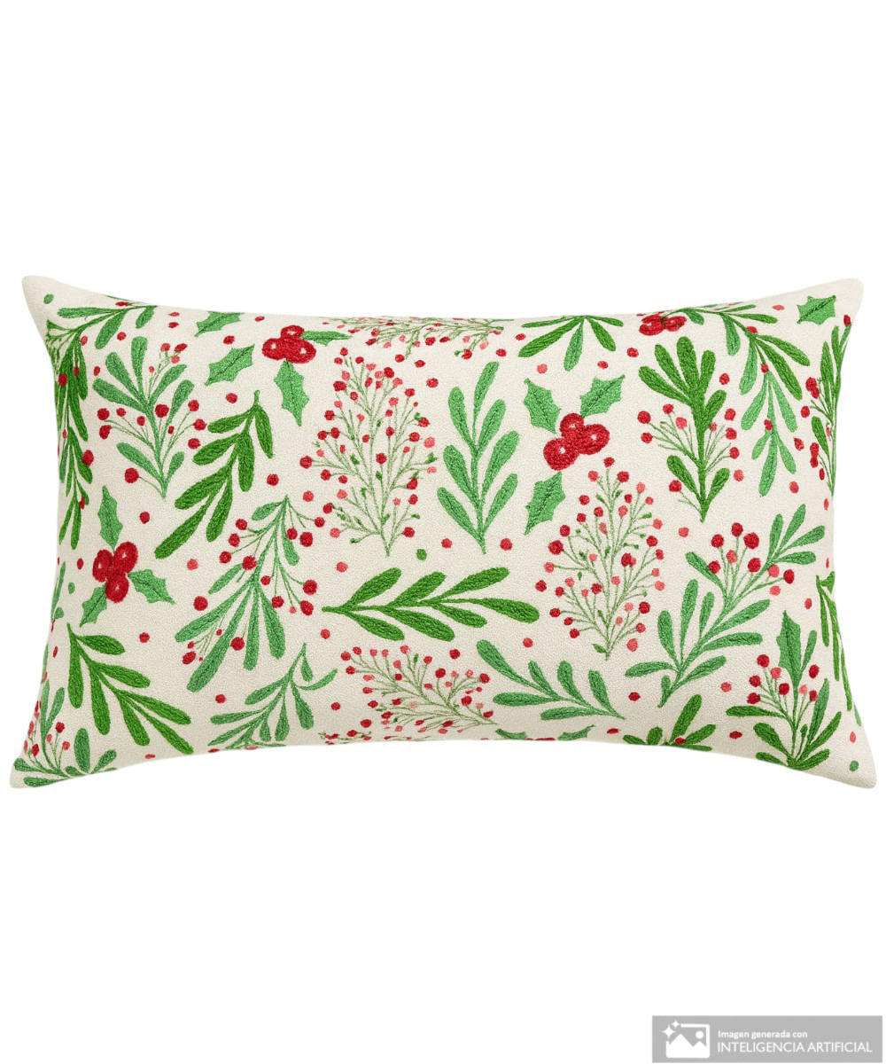 Cojín navideño estampado con bordado 30x45cm
