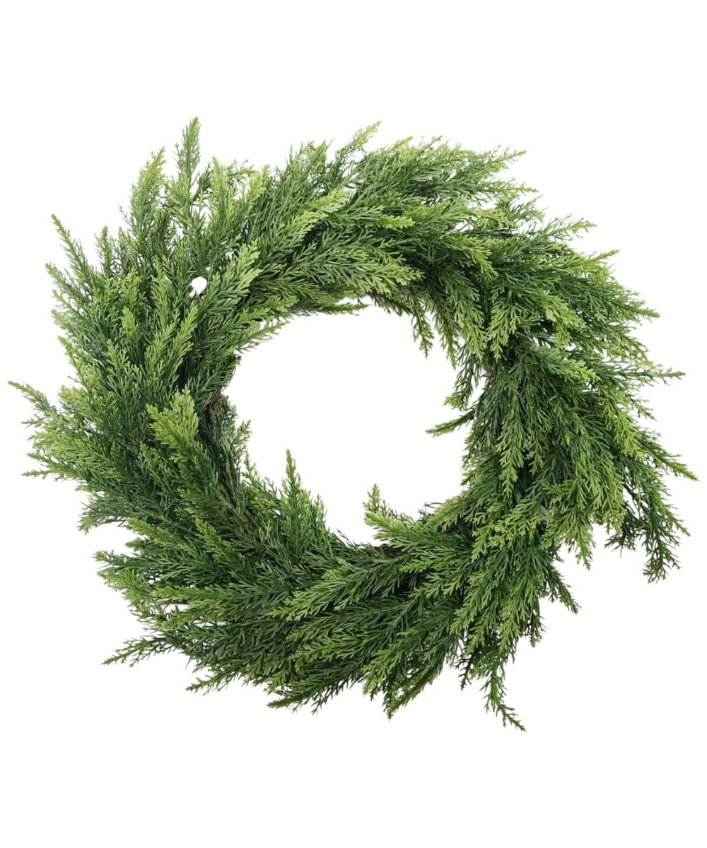 Portavelas decorativo de ramas de ciprés 30 cm