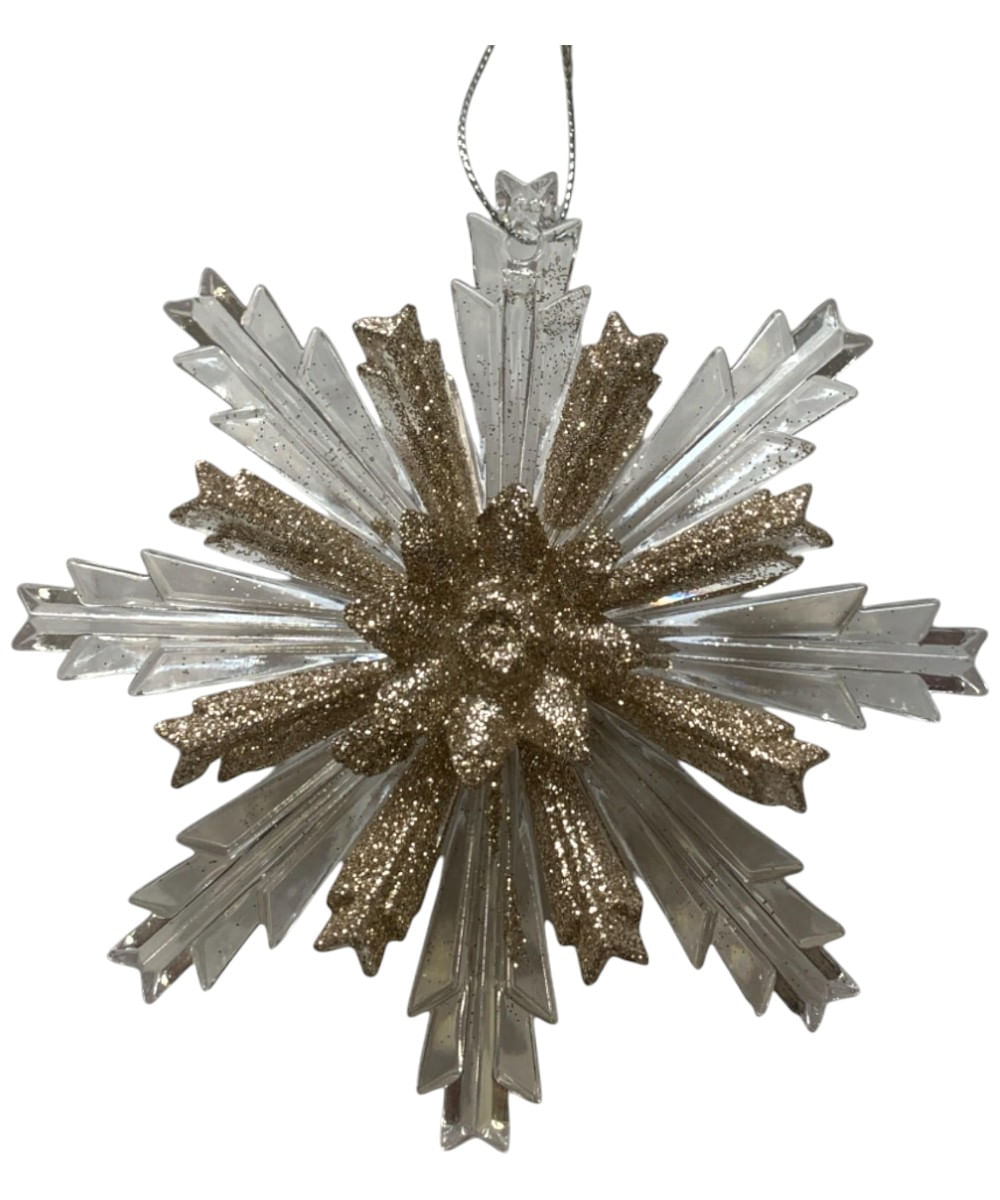 Adorno colgante decorativo de copo de nieve 11 x 10 x 3 cm