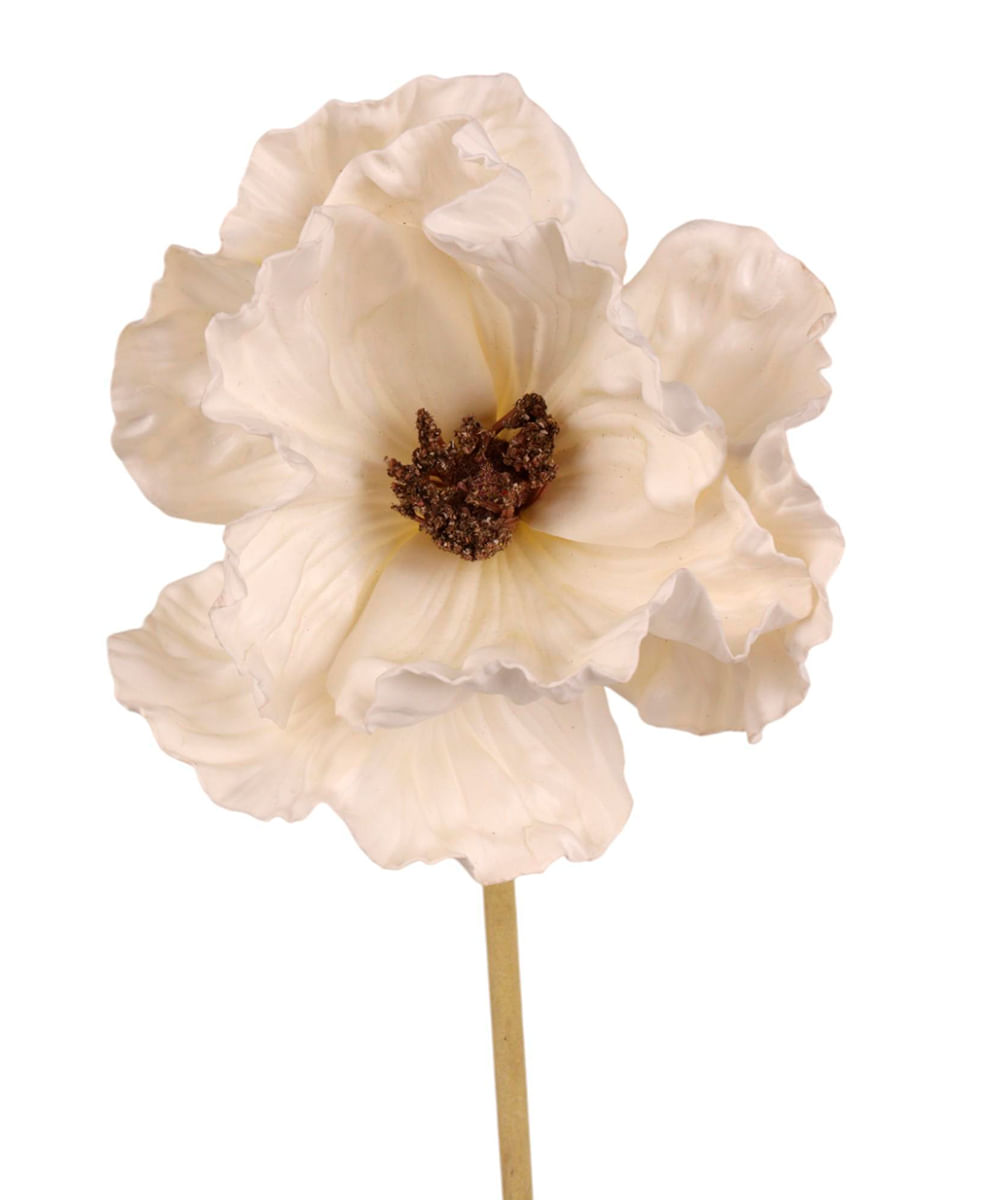 Flor decorativa blanca 12 x 12 x 35 cm