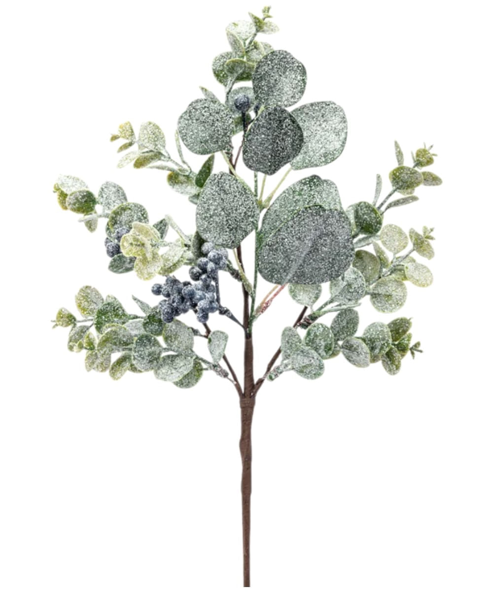 Rama decorativa de eucalipto y bayas 17 cm