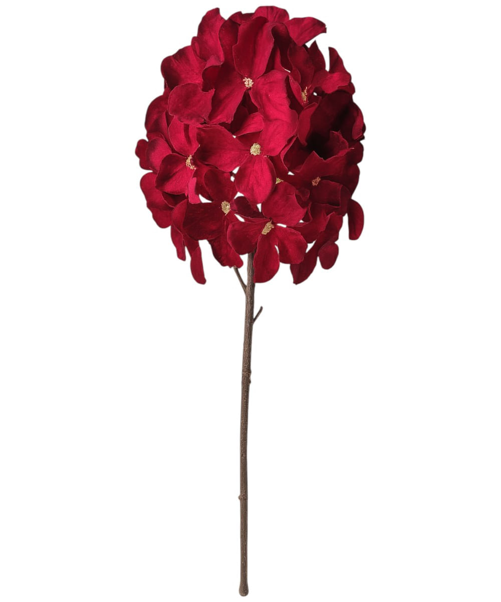 Rama de hortensias burgundy nevadas día 13 x h32 cm