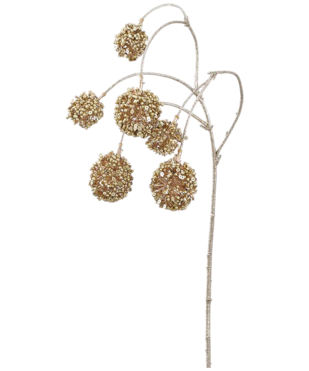 Rama decorativas de esferas con glitter 63.5 cm