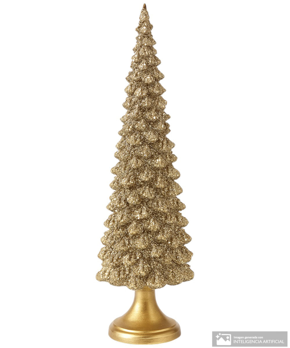 Árbol de mesa dorado 9.5 x 9.5 x 28 cm