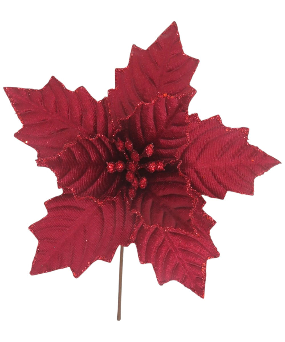 Pascua terciopelo burgundy con glitter 17 cm x 20 cm