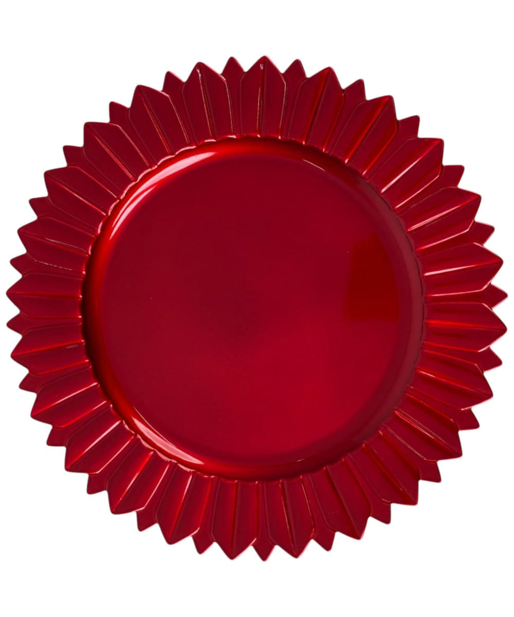 Portaplato rojo con relieve en el borde 33 x 33 x 1.7 cm