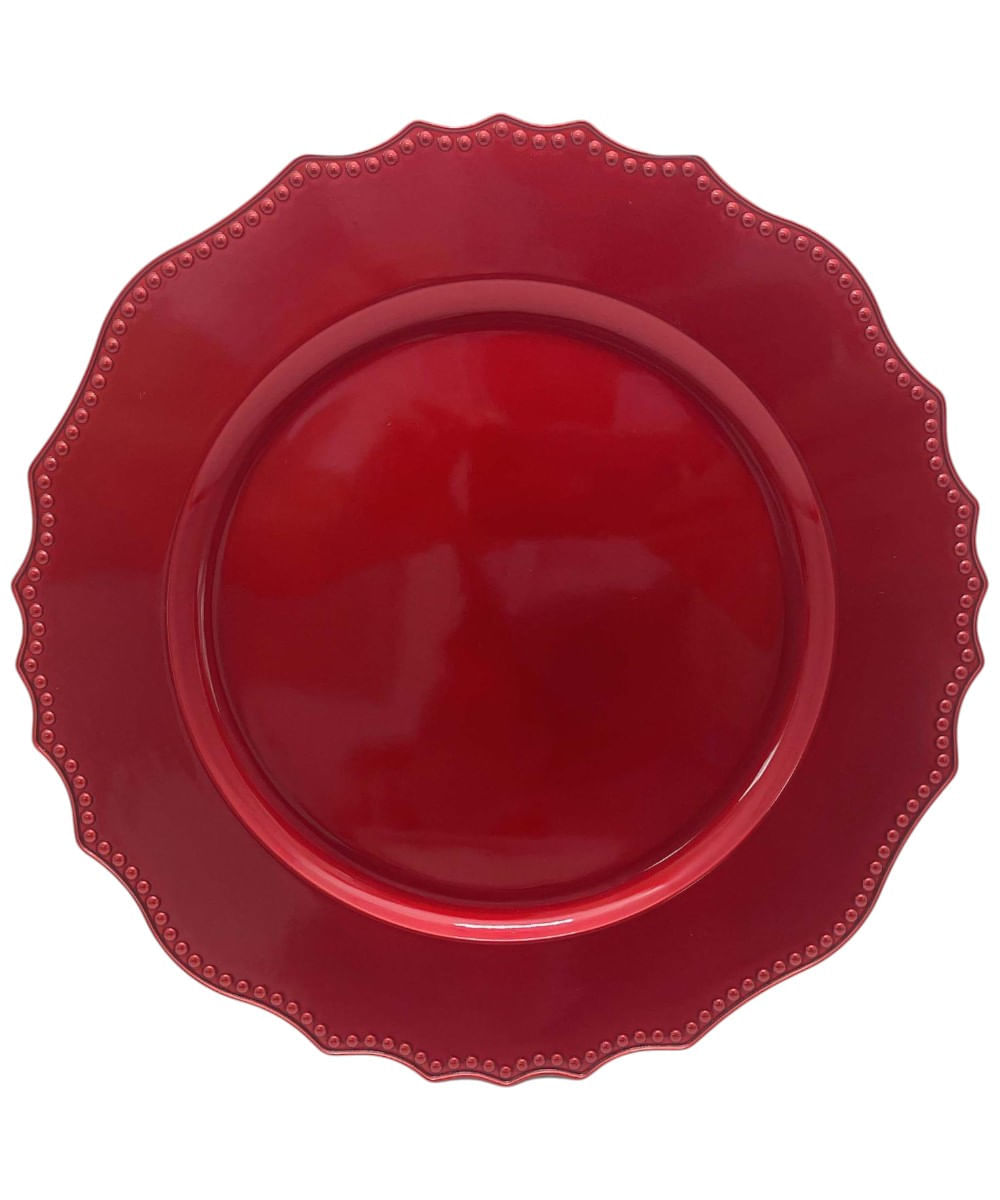 Portaplato rojo con relieve en el borde 33 x 33 x 2 cm