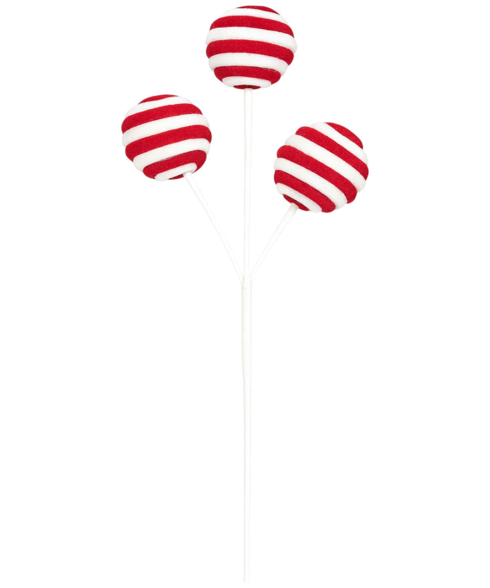 Adorno de esferas de caramelo blanco y rojo 35 cm