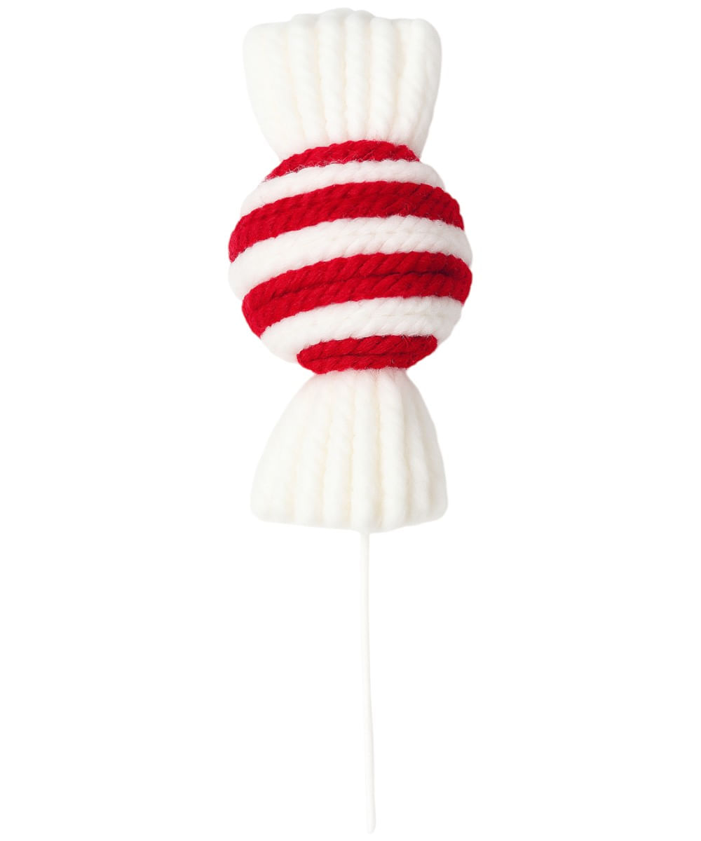 Adorno de dulce de caramelo blanco y rojo 10 cm x 27 cm