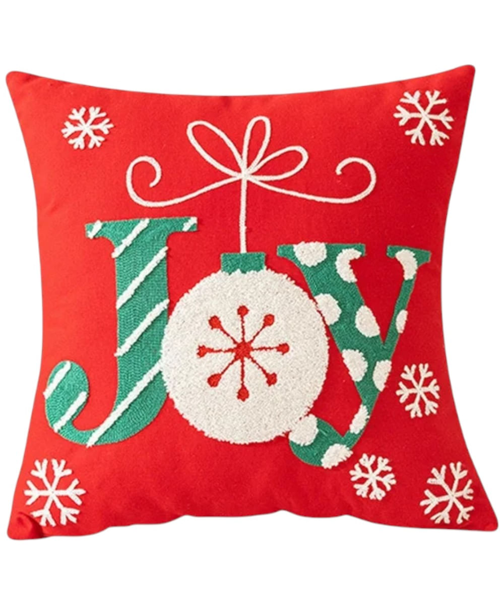 Cojín decorativo navideño rojo joy 45 x 45 cm
