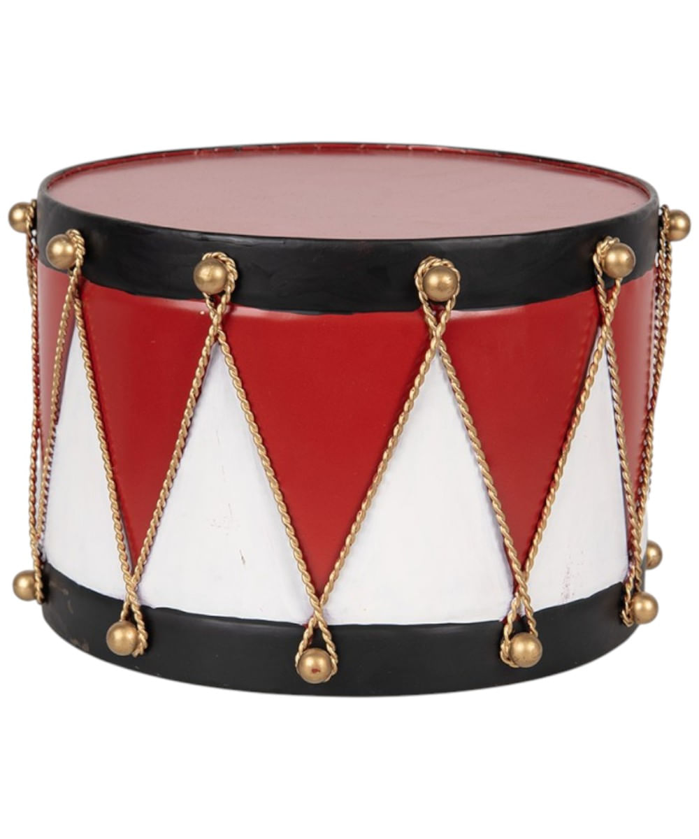 Tambor navideño metálico  26 x 26 x 17 cm