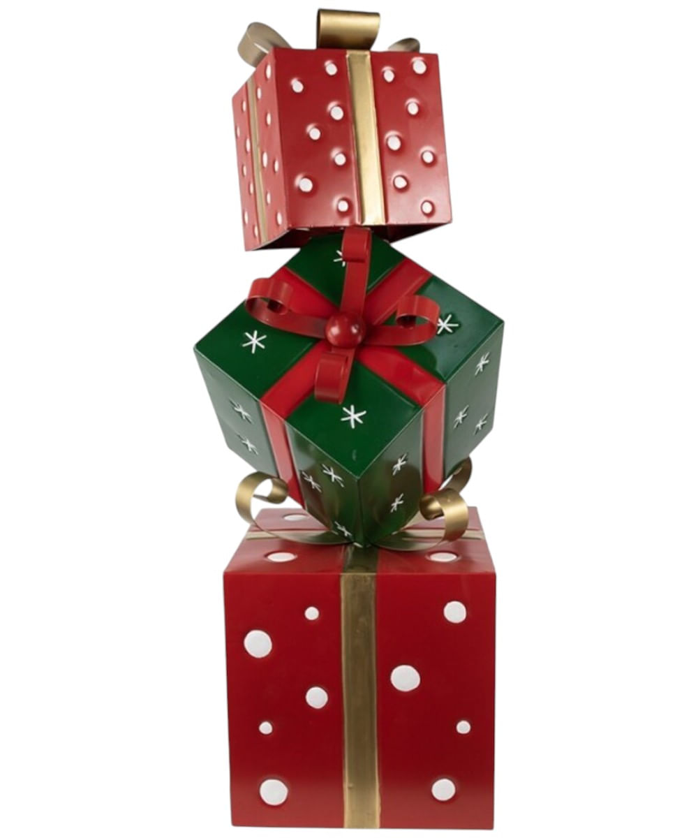 Torre de cajas de regalo metálicas 41 x 36 x 91 cm