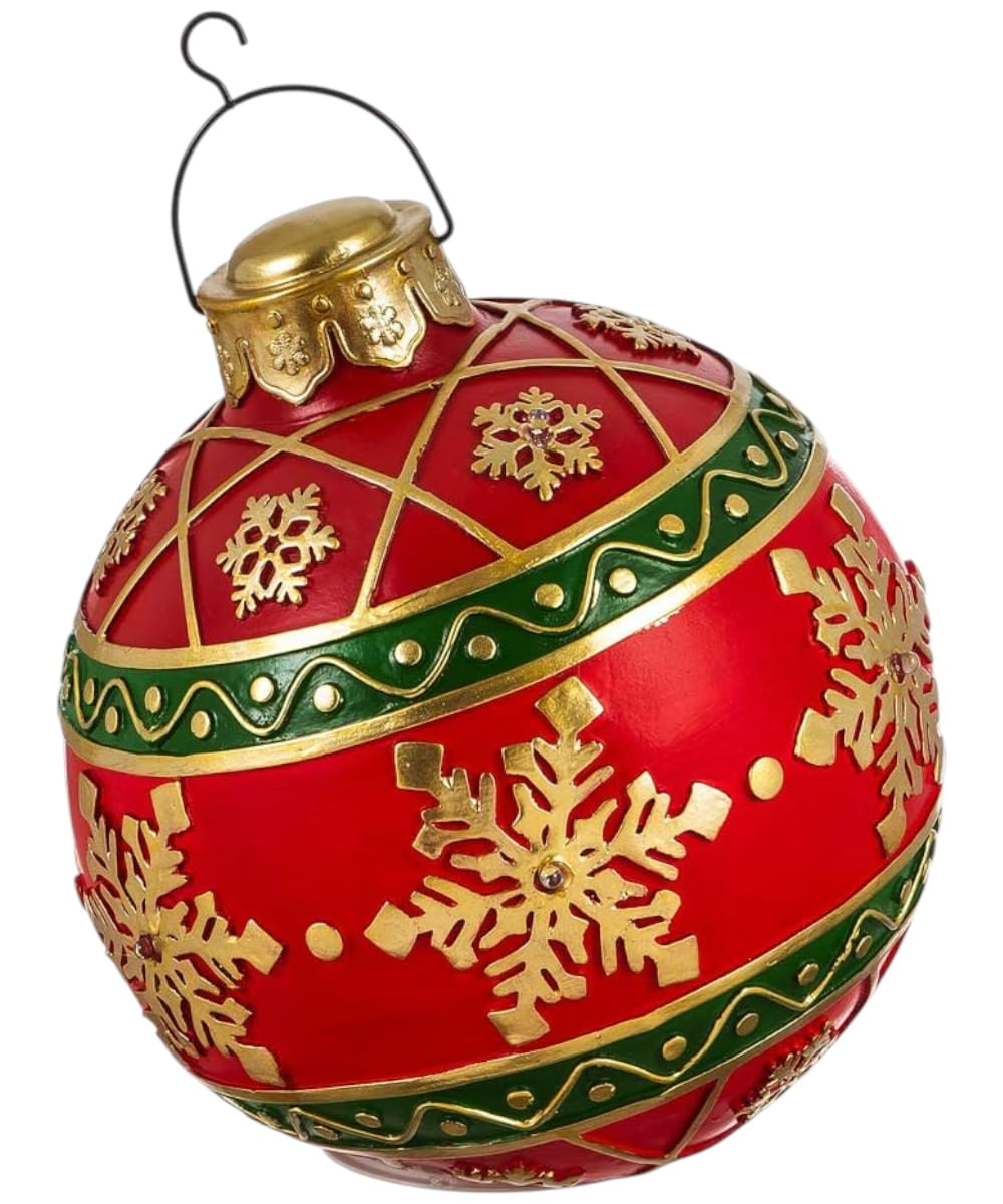 Esfera navideña decorativa metálica  20.3 x 20.3 x 22 cm