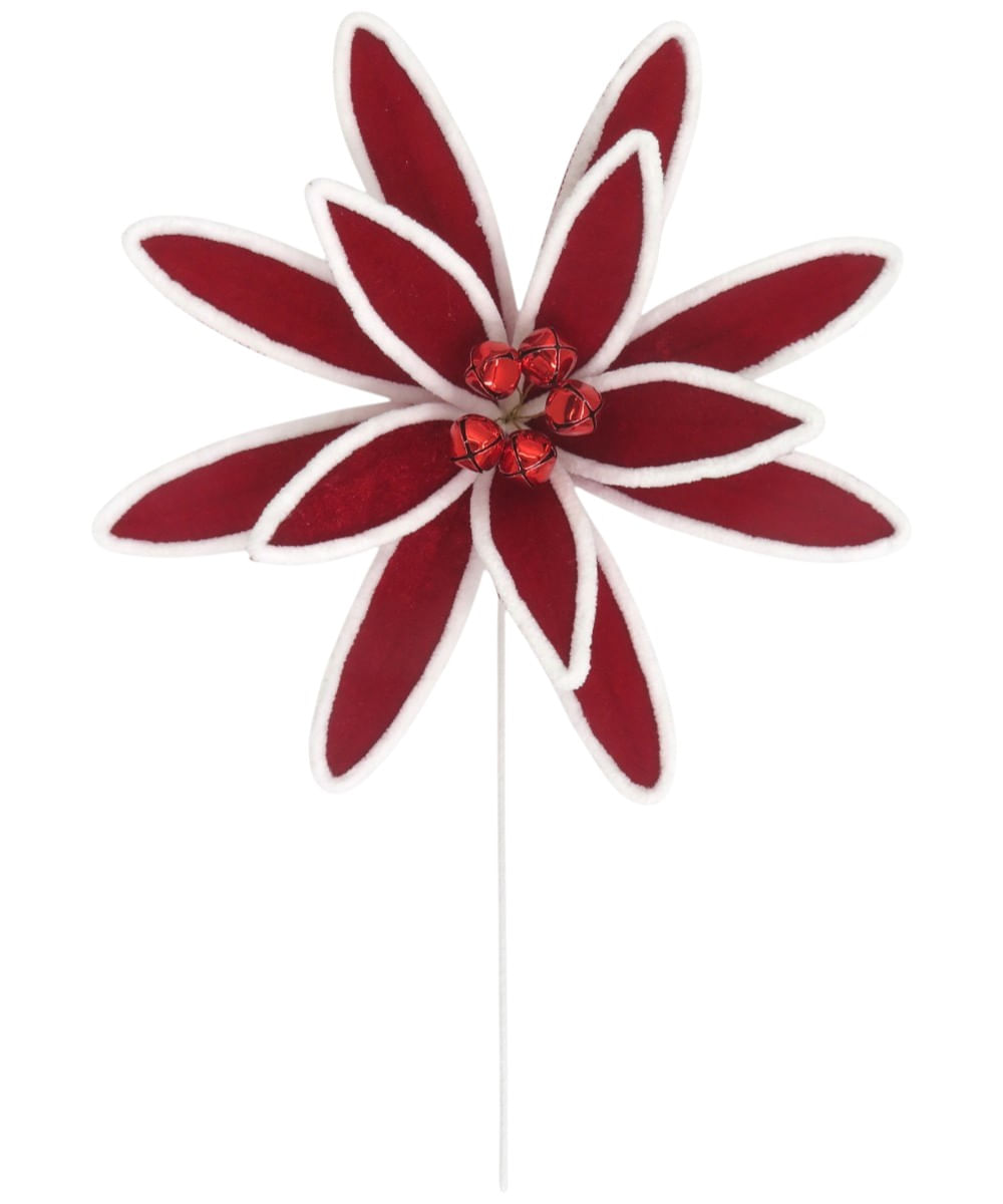 Pascua terciopelo rojo y blanco 28 cm x 45 cm