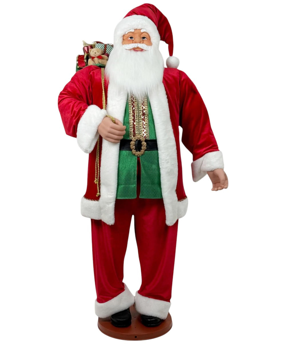 Santa Claus con bolsa de regalos 54 x 44 x 150 cm