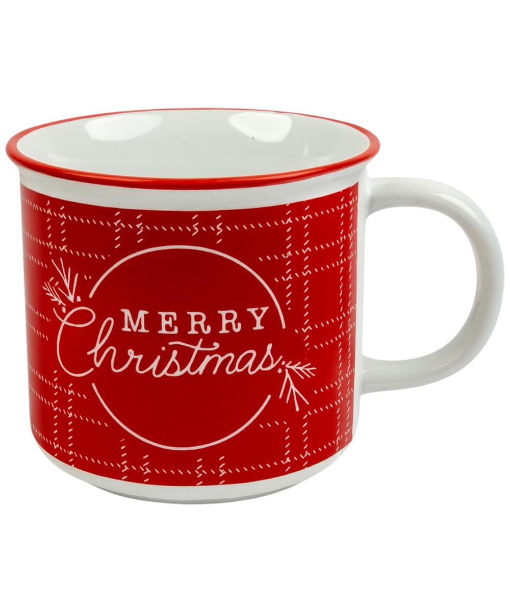 Taza navideña roja 12 ml 9.6 x 9.6 x 9 cm