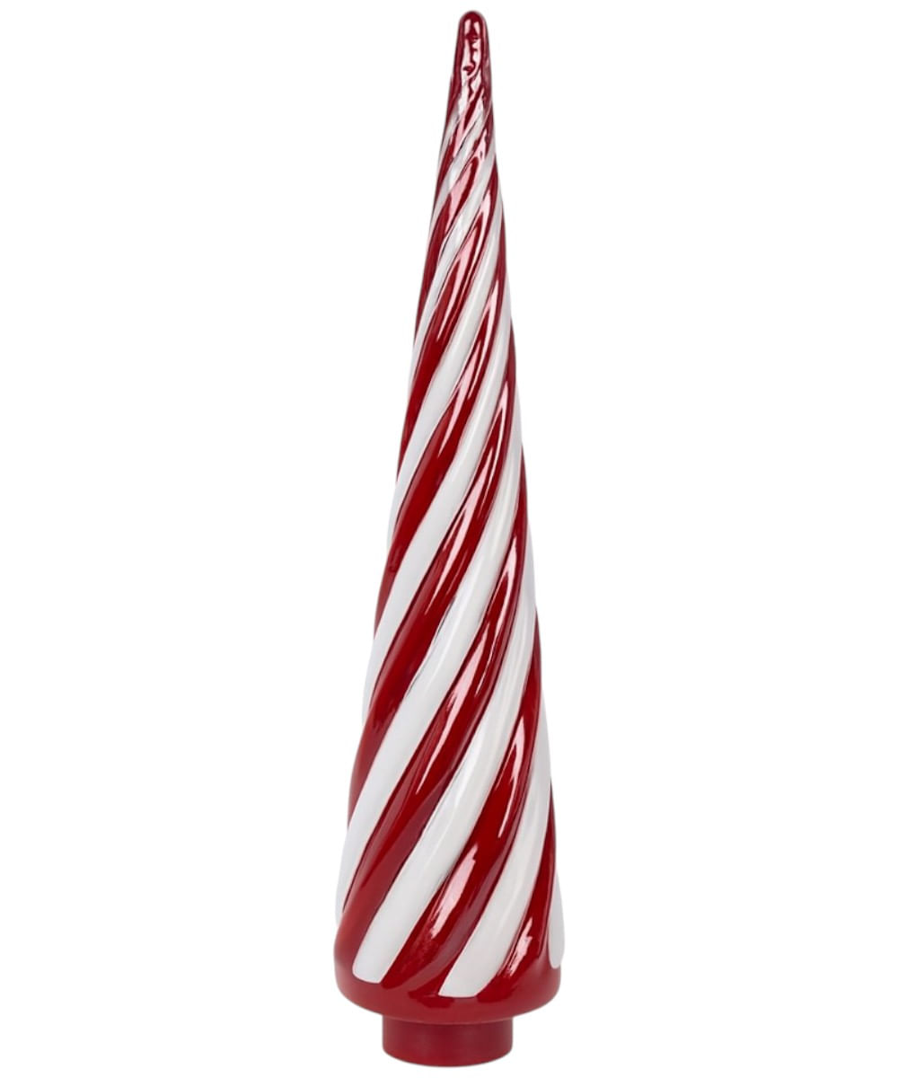Árbol de mesa en espiral en color rojo y blanco 18 x 18 x 79 cm