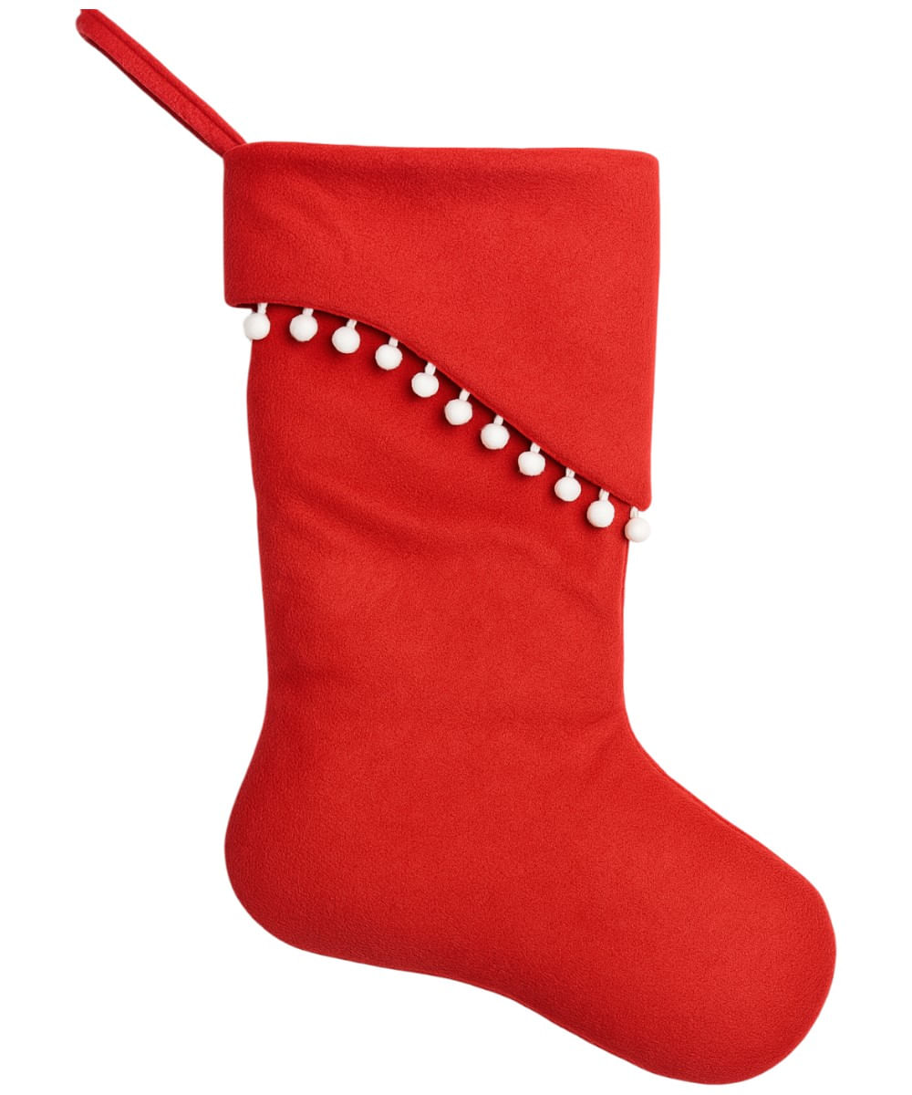 Bota navideña roja con borde blanco 28 x 43 cm