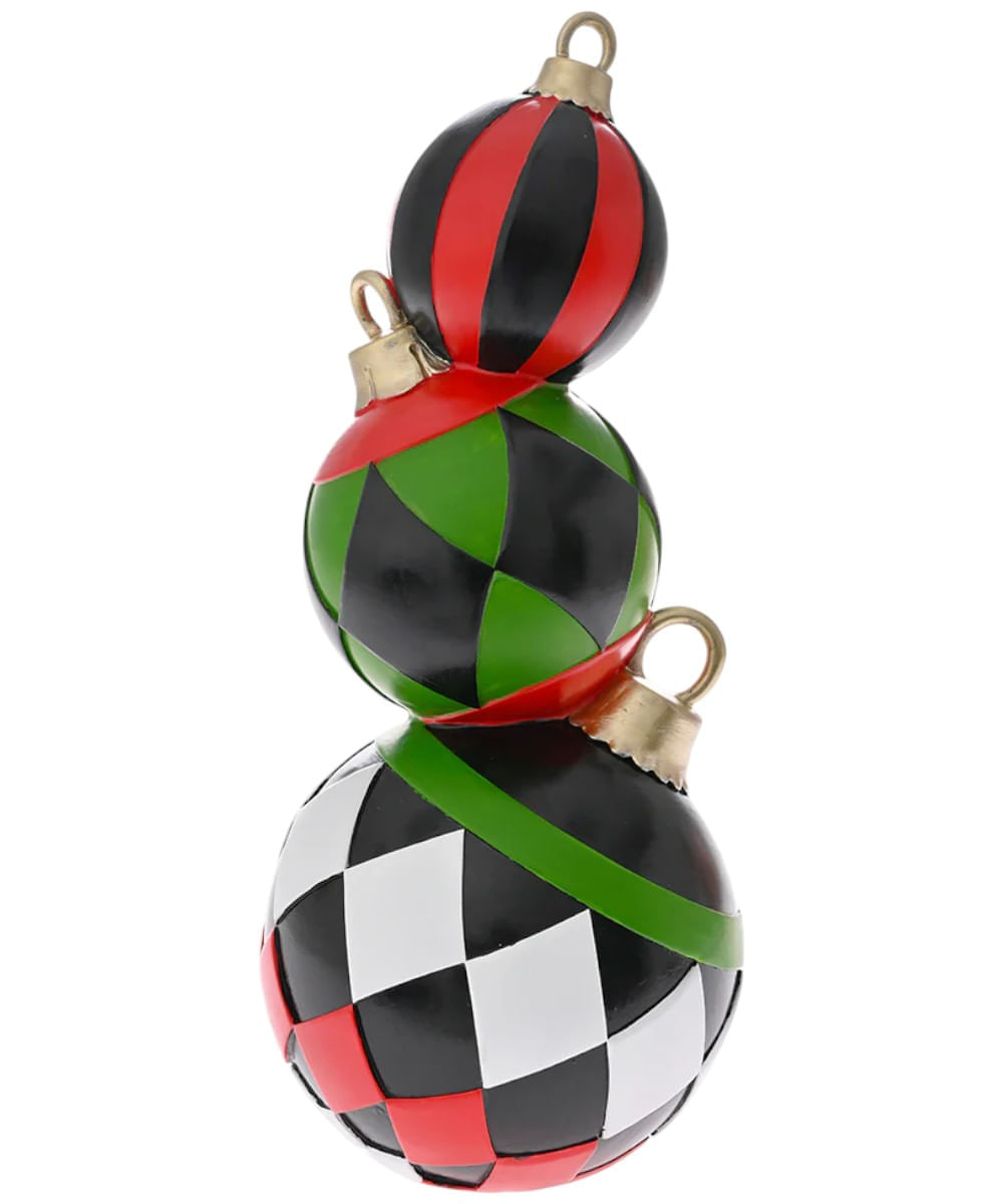 Torre de esferas navideñas decorativas metálica 15.2 x 15 x 36 cm