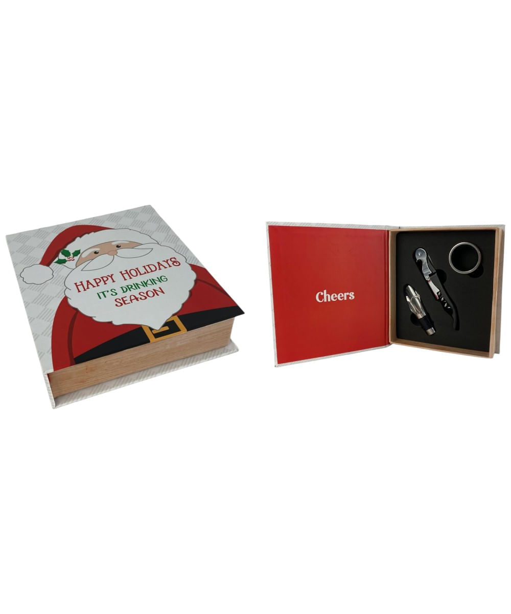 Set de accesorios para vino en caja 16.5 x 14.5 x 4 cm