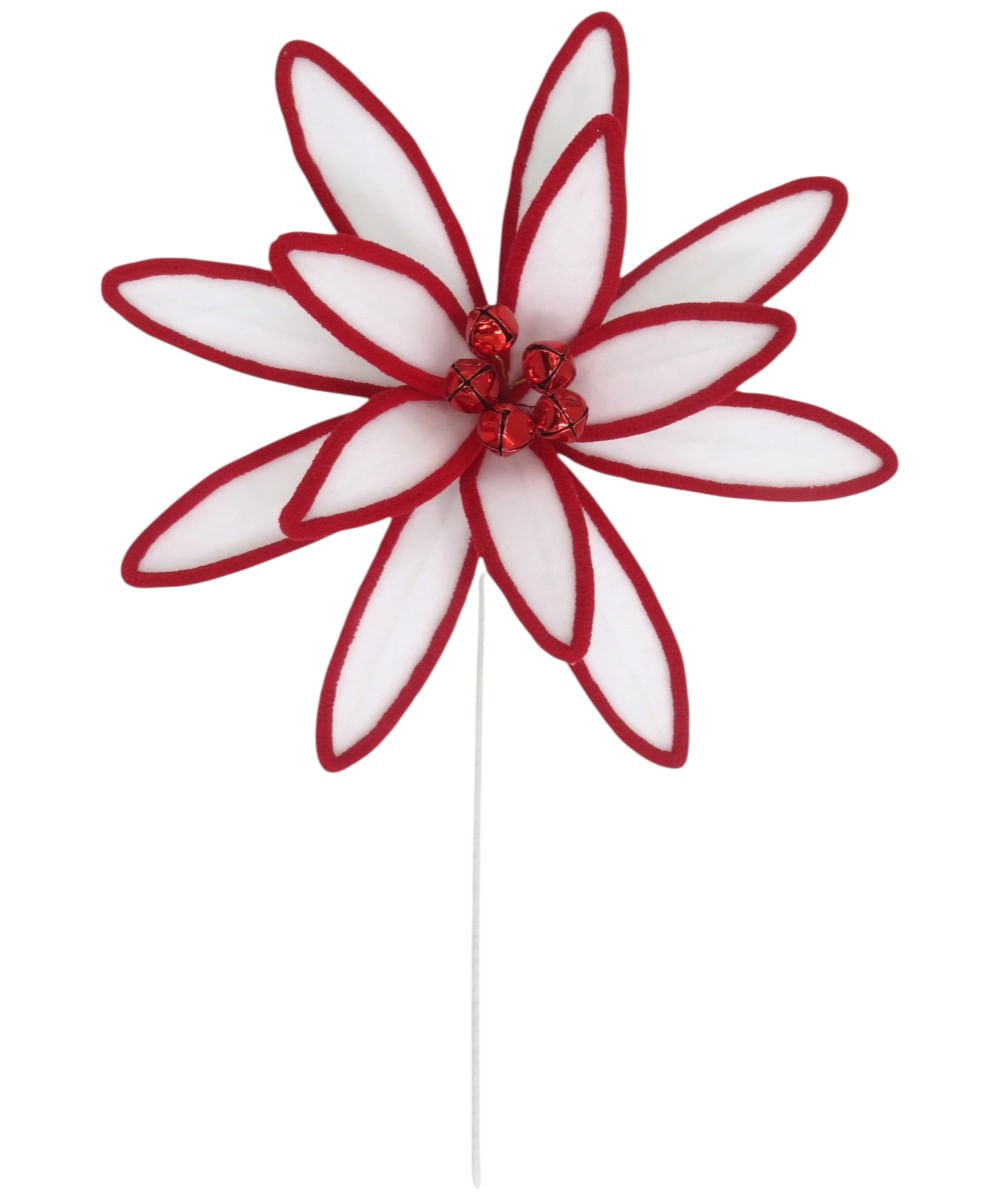 Pascua terciopelo blanco y rojo 28 cm x 45 cm