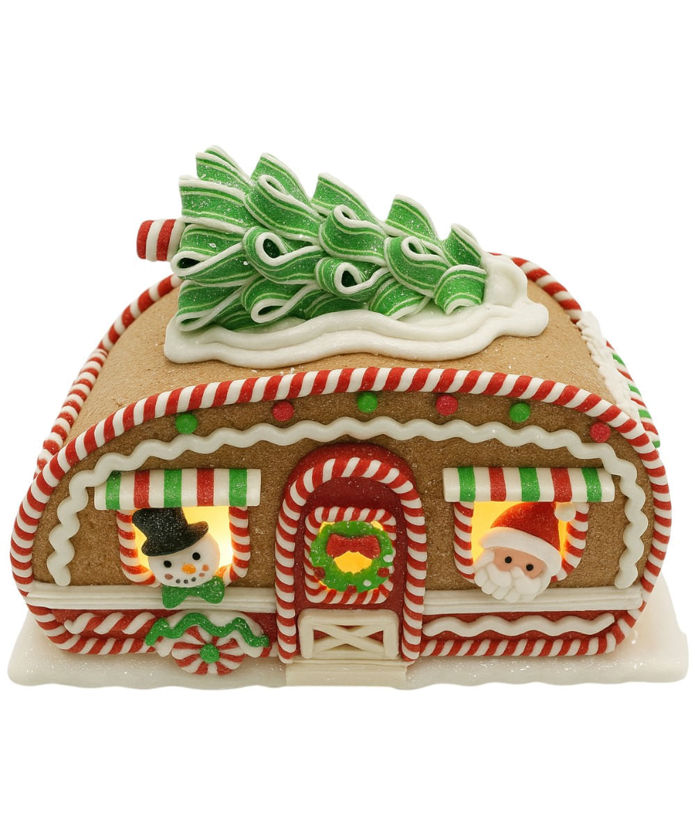 Casa de jengibre navideño con luz 25 x 12 x 18 cm