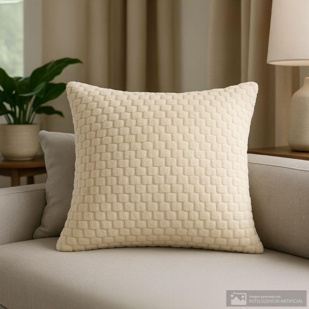 Cojín cuadrado de poliéster con textura cuadros 45x45 cm (1 pieza)