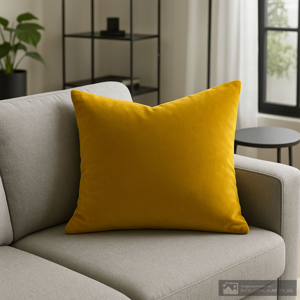 Cojín cuadrado velvet de poliéster diseño sólido 45x45 cm