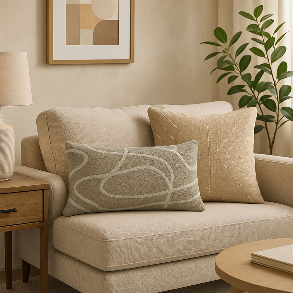 Cojín rectangular decorativo de poliéster abstracto 30x50 cm