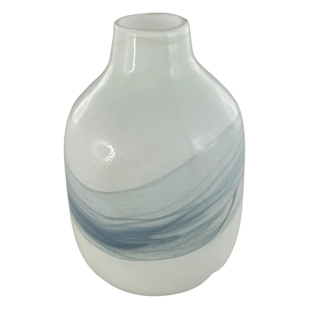 Florero de vidrio con franjas 16x24.5 cm