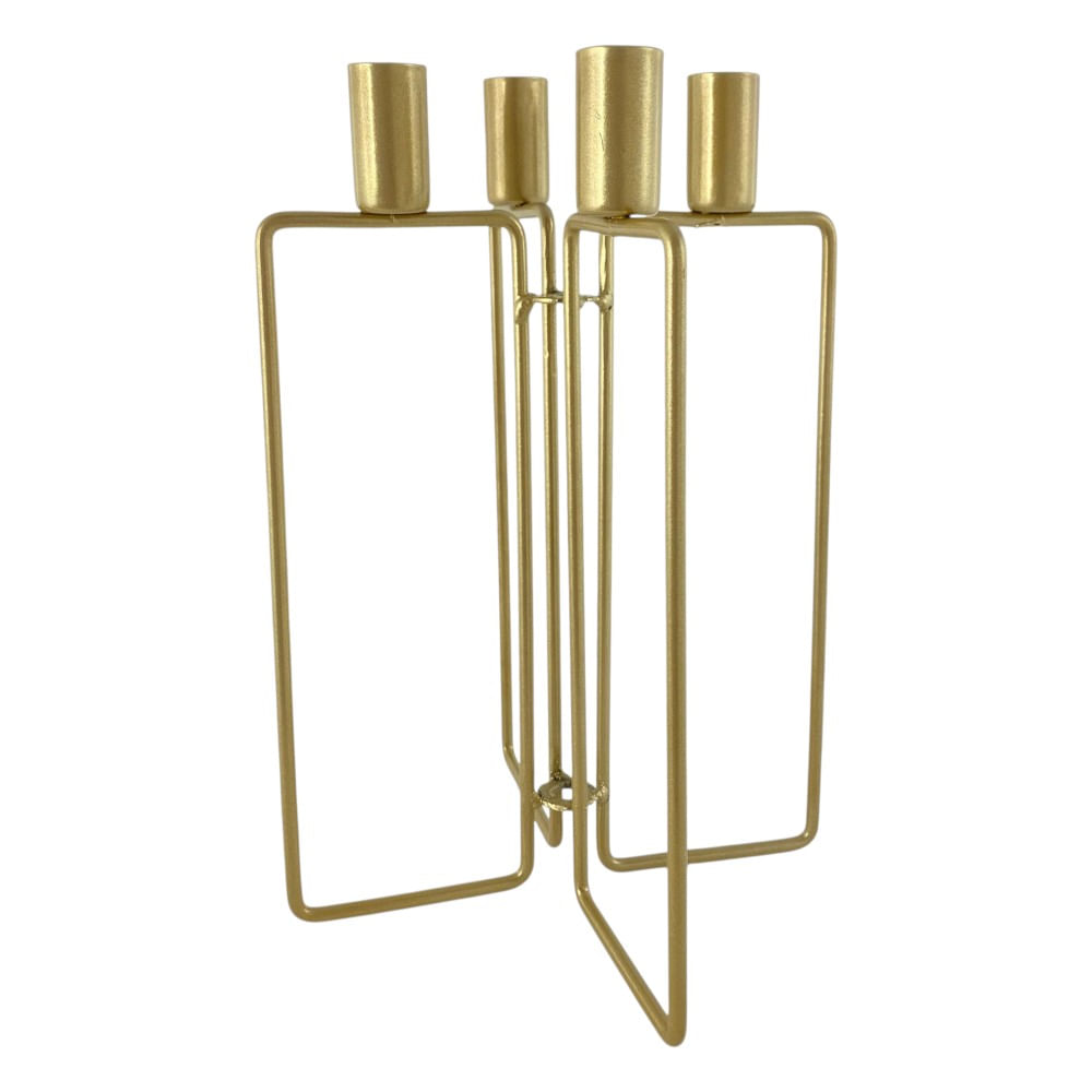 Portavela de metal dorado 18.2x26 cm
