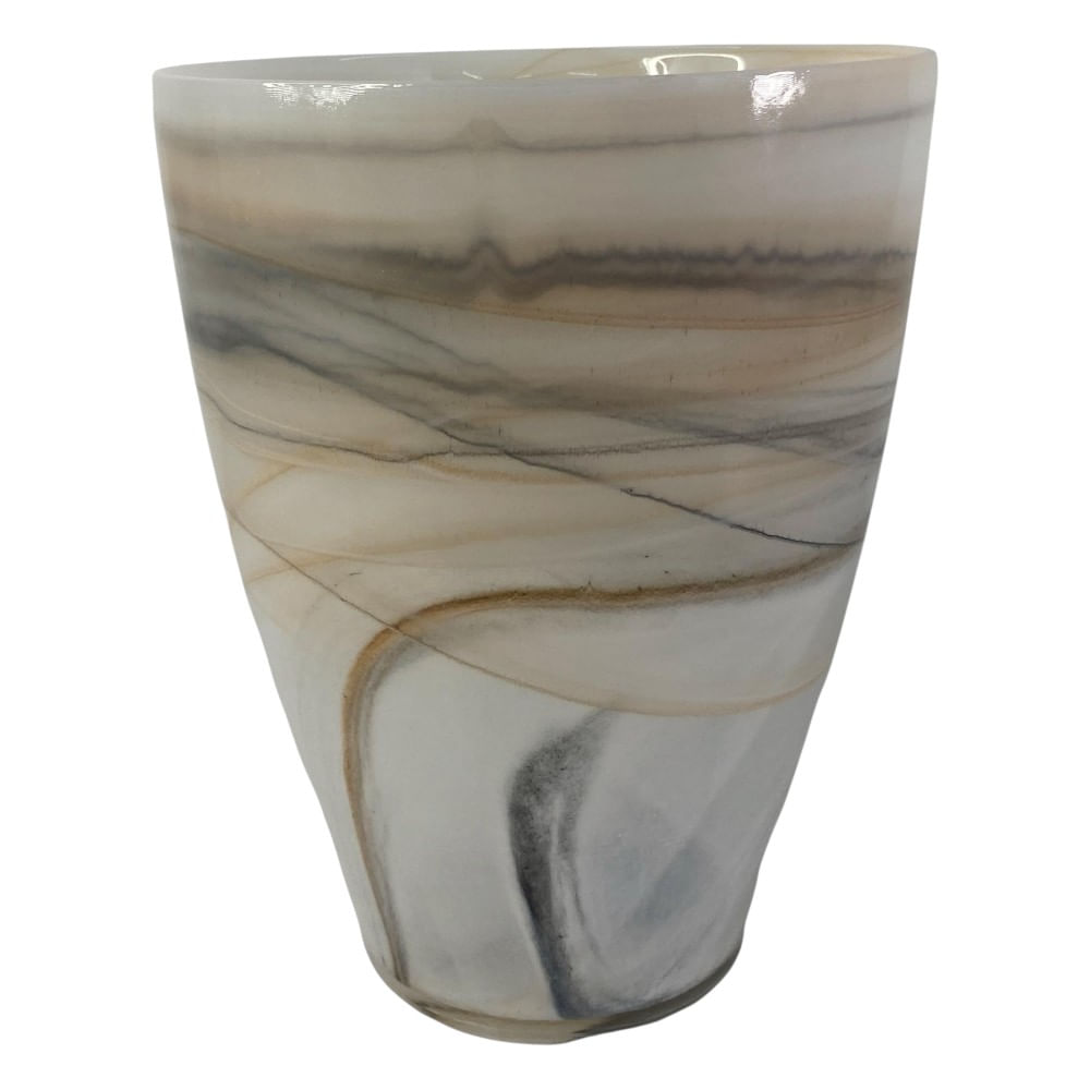 Florero de vidrio con diseño marmoleado 18.5x24 cm