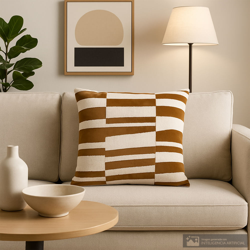 Cojín cuadrado decorativo de poliéster diseño abstracto 45x45 cm