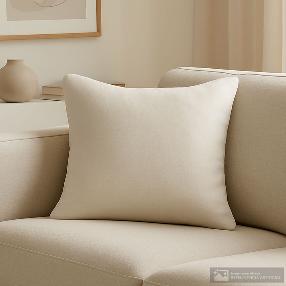 Cojín cuadrado decorativo de poliéster diseño sólido 50x50 cm