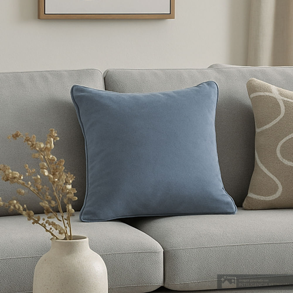 Cojín cuadrado decorativo de poliéster diseño sólido 50x50 cm