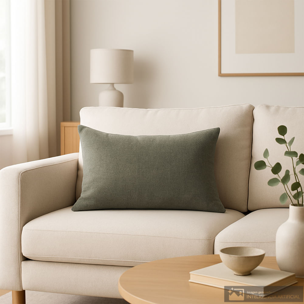 Cojín rectangular decorativo de poliéster diseño sólido 30x50 cm