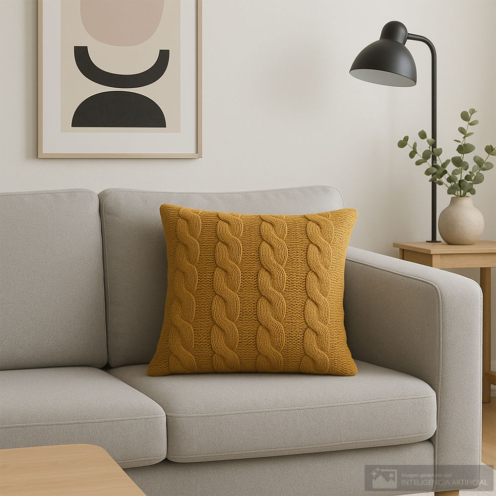 Cojín cuadrado decorativo de poliéster con textura 45x45 cm