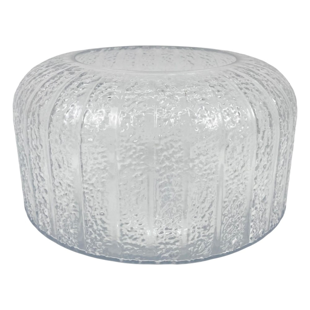 Florero de vidrio traslucido con textura 20x12 cm