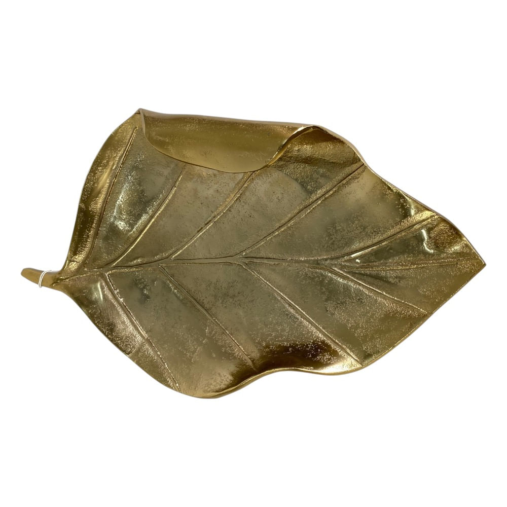 Bandeja decorativa de metal 46x25x6 cm