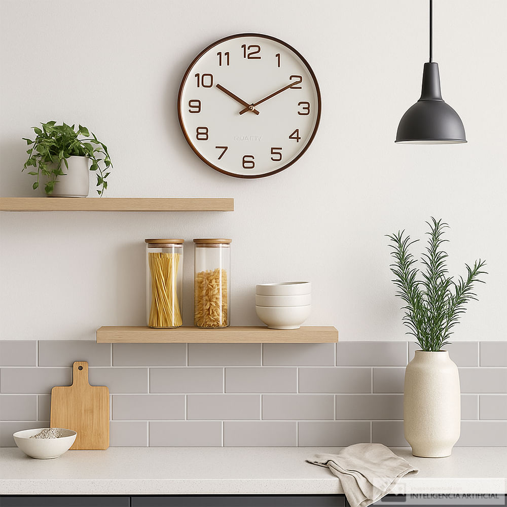 Reloj decorativo de plástico para pared 35 cm