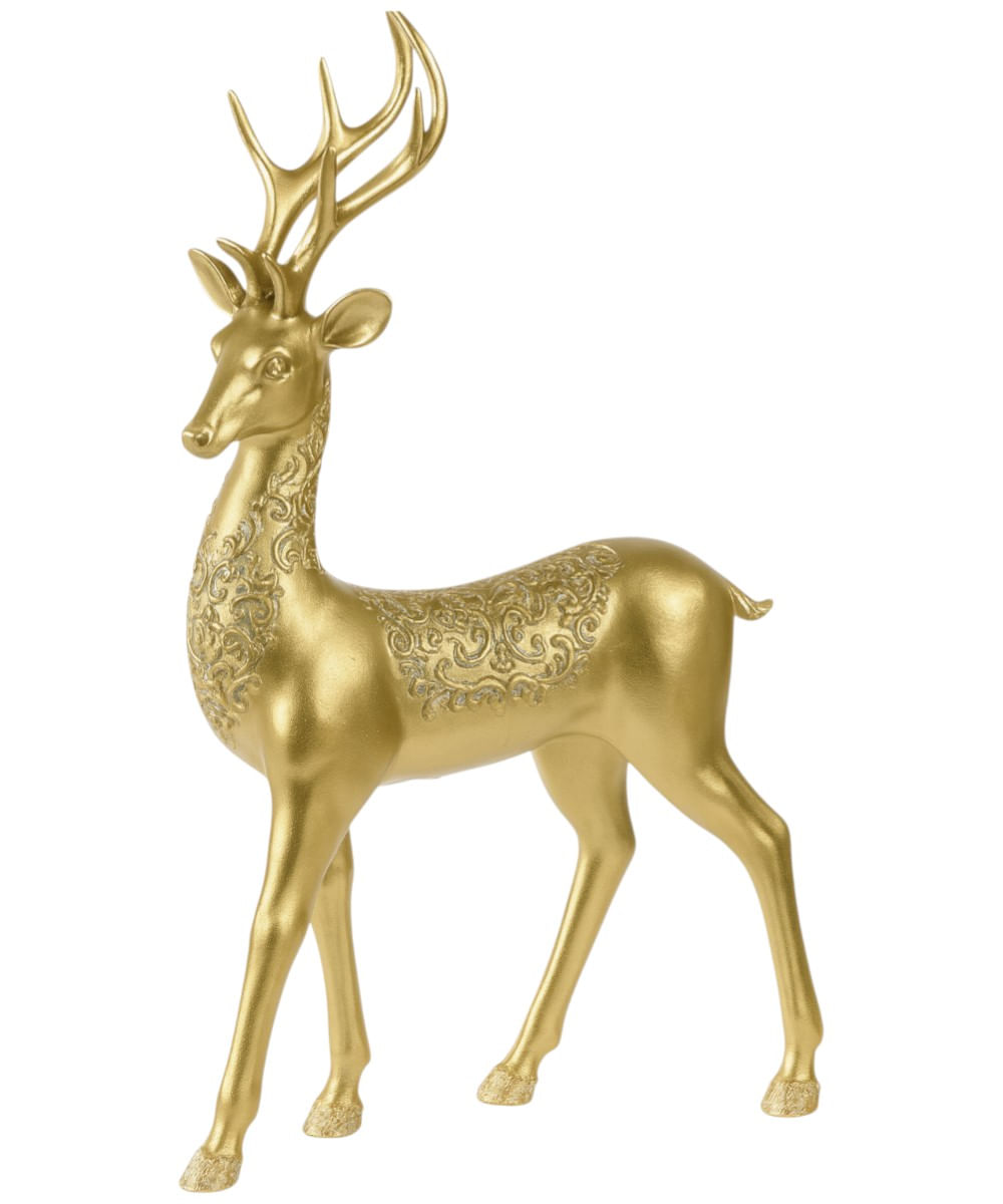 Figura venado dorado 12.2 x 6.8 x 21 cm