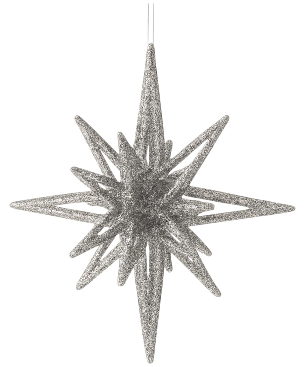 Adorno colgante decorativo de estrella para árbol plateado 15 x 15 cm