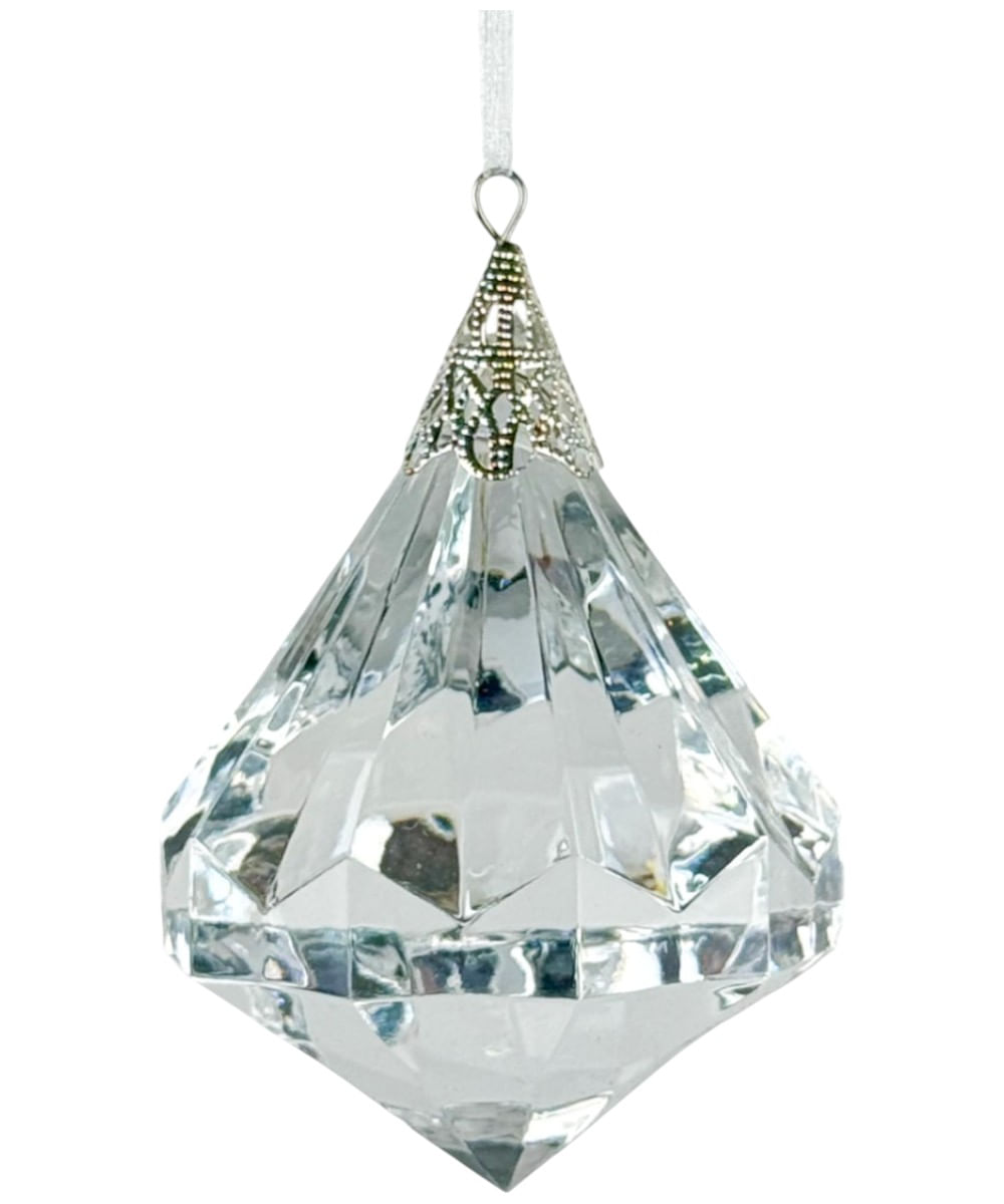 Adorno colgante decorativo de diamante de acrílico transparente 6 x 8.50 x 6 cm