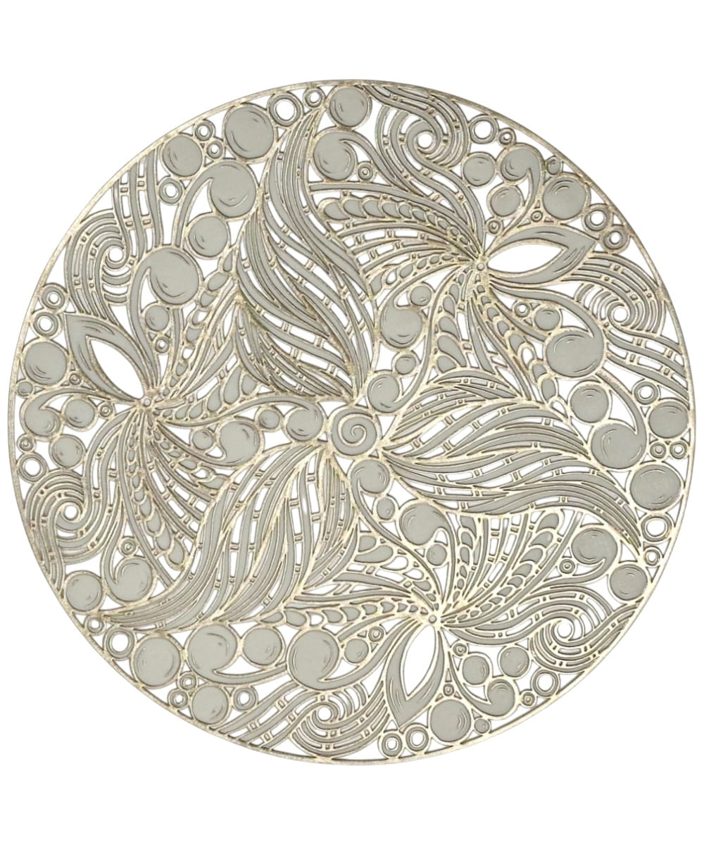 Individual redondo plateado 38 x 38 x 0.10 cm