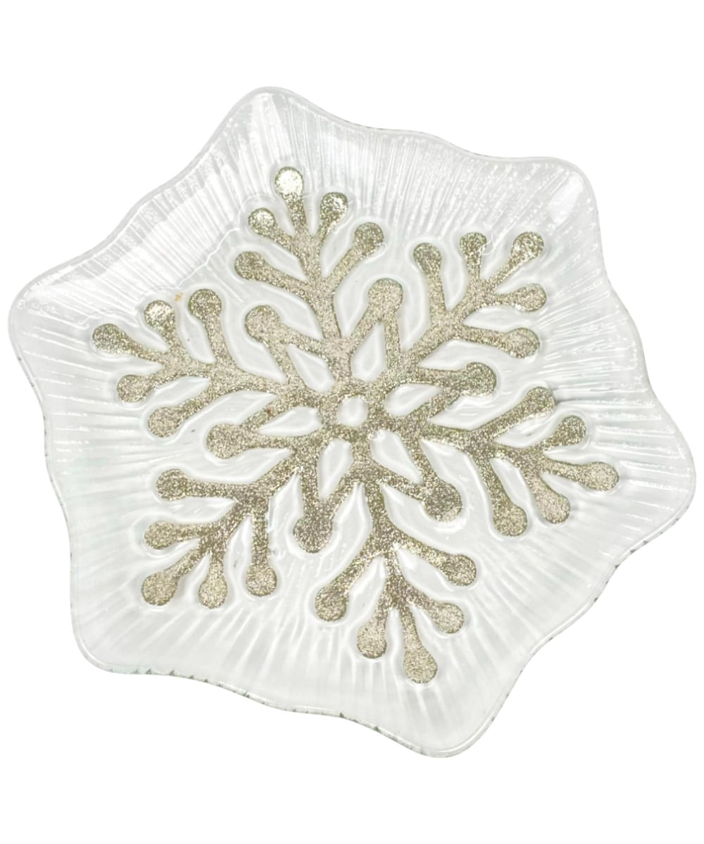 Centro de mesa copo de nieve 23 x 23 x 2 cm
